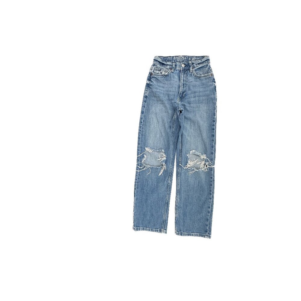 Arizona Highest Rise 90's Ankle Straight Distressed Women's size 0 Blue Jeans